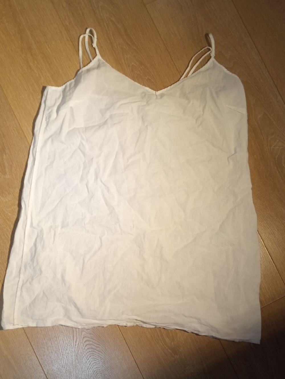 Women's Cream V-Neck Spaghetti Strap Tank Top